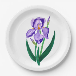 Lila Iris-Papierplatte Pappteller