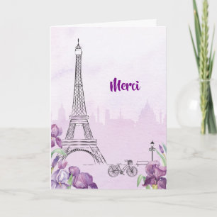 Lila Iris Paris Vielen Dank Karte