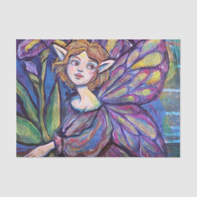 Lila Iris Pixie Girl Seidenpapier (Vorderseite)