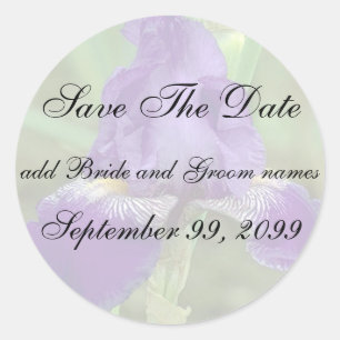Lila Iris Save the Date Erinnerung Stickers