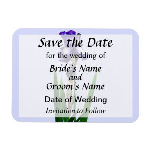 Lila Iris Save the Date Magnet