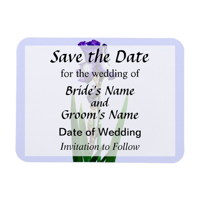 Lila Iris Save the Date Magnet (Horizontal)