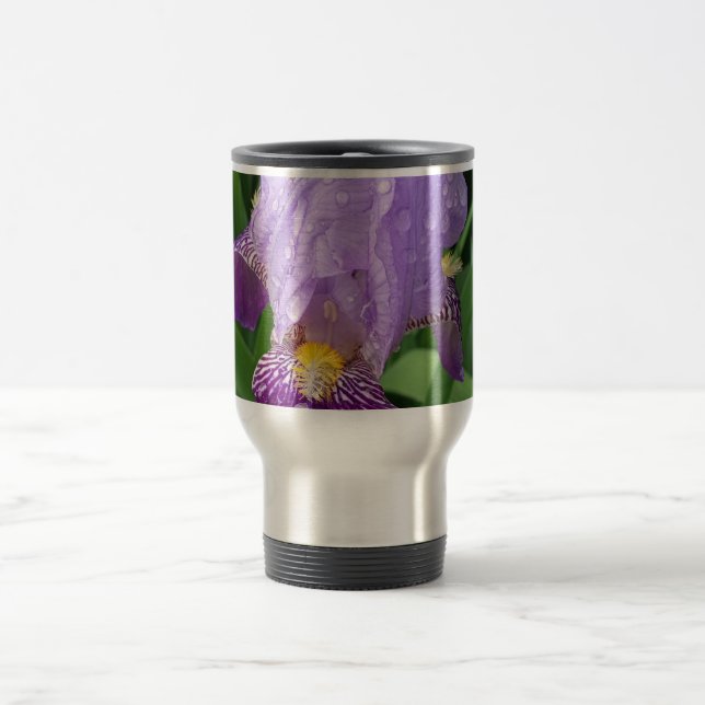 Lila Iris Travel Mug Reisebecher (Mittel)