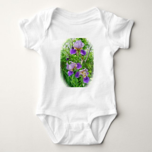 Lila Iris Trio Baby Onsie Strampler (Vorderseite)