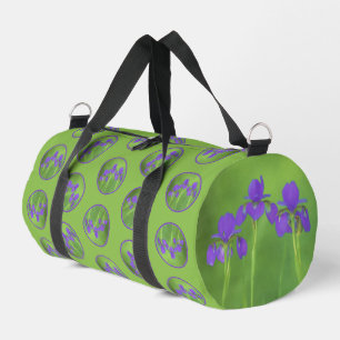 Lila Iris Trio Malerei Original Blume Kunst Duffle Bag