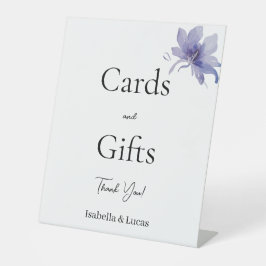 Lila Iris Wasserfarbkarten und Geschenke Sockelschild