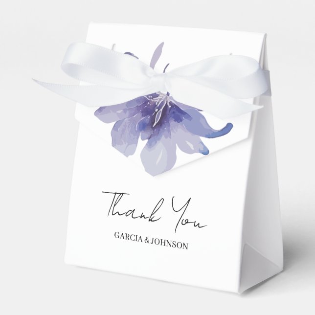 Lila Iris Watercolor-Hochzeit Geschenkschachtel (Vorderseite)