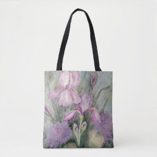 Lila Iris Watercolor-Tasche Tasche