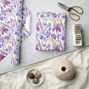 Lila Irisfarben-Blume Geschenkpapier
