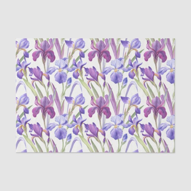 Lila Irisfarben-Blume Seidenpapier (Vorderseite)