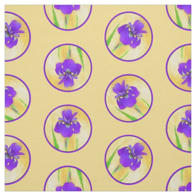 Lila Irisgemälde Original Blume Kunst Stoff (Muster)