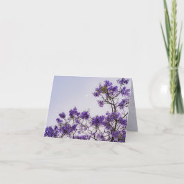 Lila Jacaranda-Baum mit Mond, Frühlingsästhetik Dankeskarte