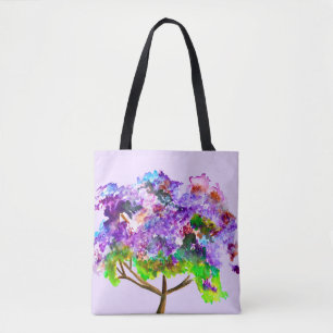 Lila Jacaranda-Baum Wasserfarben Tasche
