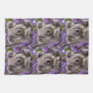 Lila Jacaranda Koala Bär, Geschirrtuch