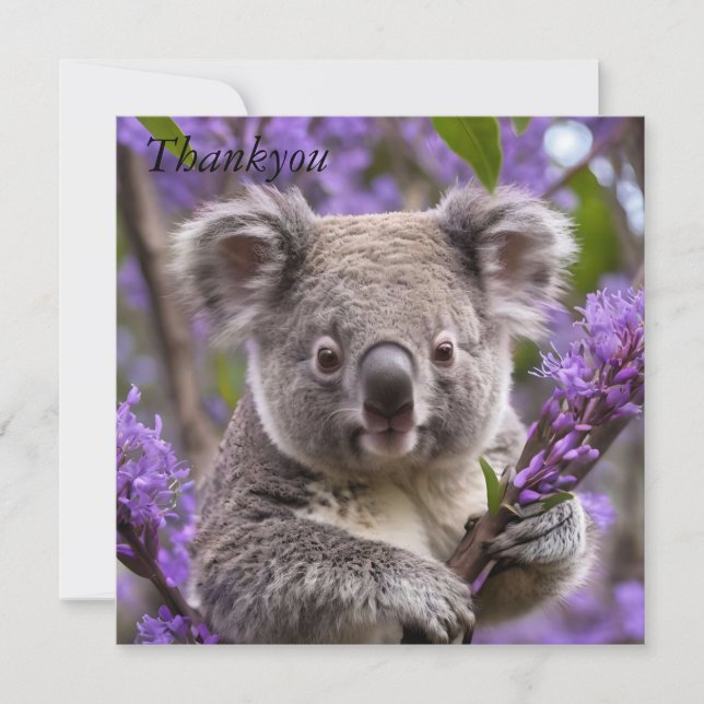 Lila Jacaranda Koala Bear, Dankeskarte (Vorderseite)