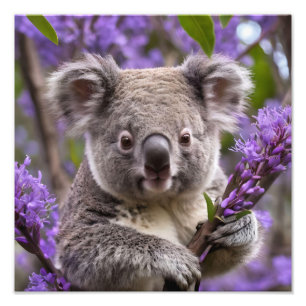 Lila Jacaranda Koala Bear, Fotodruck