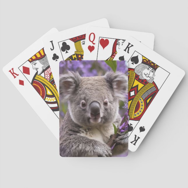 Lila Jacaranda Koala Bear, Spielkarten (Rückseite)