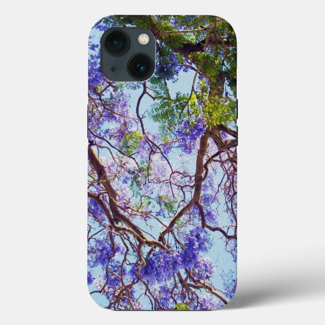Lila Jacaranda Tree Oil Paint, iPhone 13 Case (Rückseite)