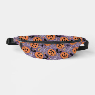 Lila Jack-O-Lantern Halloween-Muster Bauchtasche