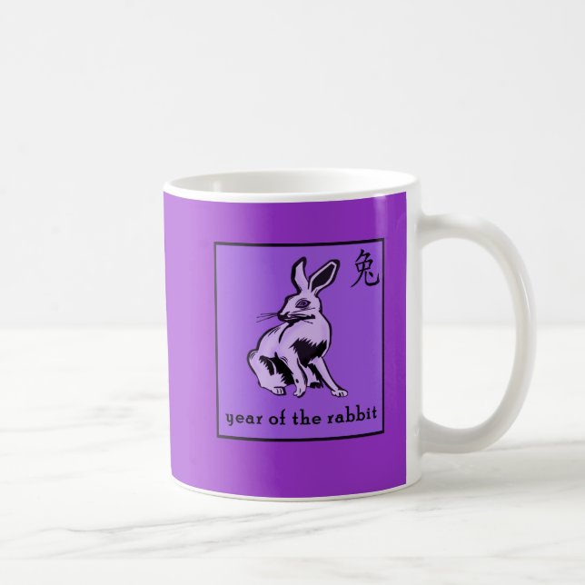 Lila Jahr der Kaninchen-Geschenke und des Kleides Kaffeetasse (Rechts)
