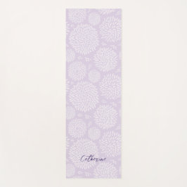 Lila japanisch Inspiriertes Blume Muster Monogramm Yogamatte