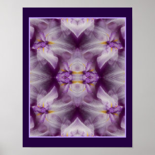 Lila japanische Iris-Blume Abstrakt Poster