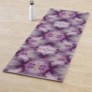 Lila japanische Iris-Blume Abstrakt Yogamatte