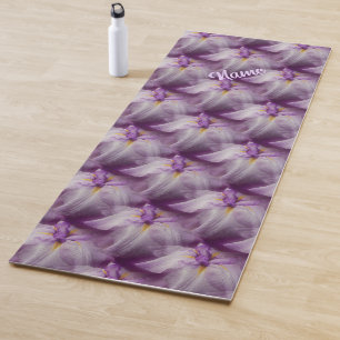 Lila japanische Iris-Blume Personalisiert Yogamatte