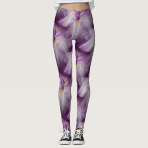 Lila japanisches Iris-Blume-Muster Leggings