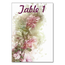 Lila Jasmine-Hochzeitstabelle für Wasserfarben