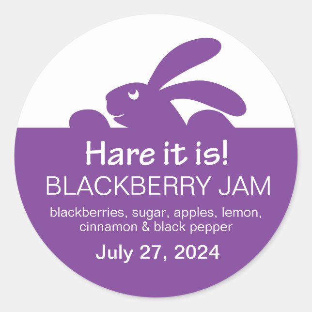 Lila Jelly Jar Kanbit Runder Aufkleber (Vorderseite)