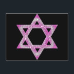 Lila Jeweled Star von David Design Postkarte<br><div class="desc">ein hübscher David Stern in einem rosa/lila... .{Grafik von MarloDeeDesigns.com}</div>