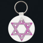 Lila Jeweled Star von David Design Schlüsselanhänger<br><div class="desc">ein hübscher David Stern in einem rosa/lila... .{Grafik von MarloDeeDesigns.com}</div>
