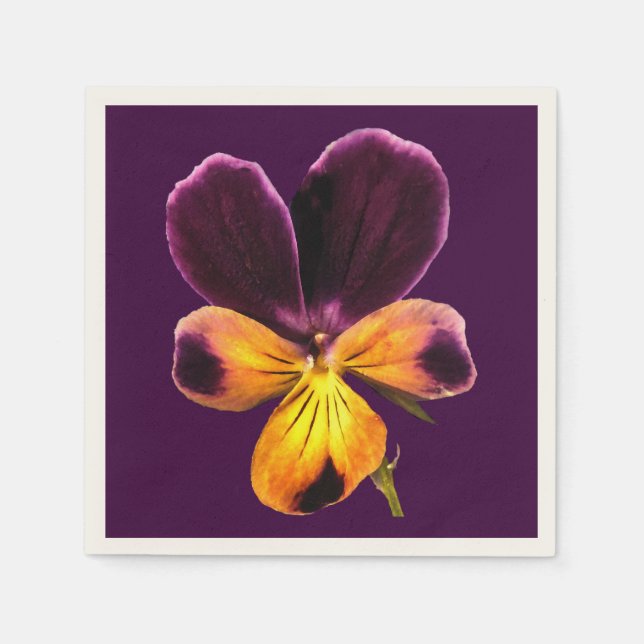Lila Johnny Jump Up Blume Paper Napkins Serviette (Vorderseite)