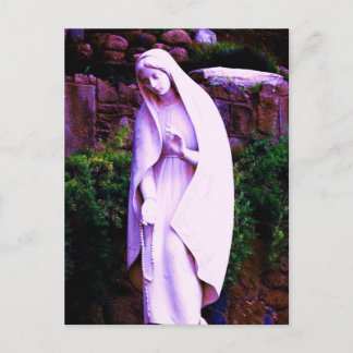 Lila Jungfrau Mary Garden Statue geändert Postkarte