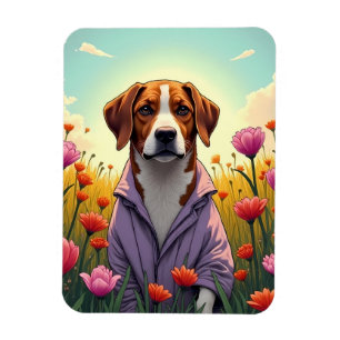 Lila Jungtier in Blüte Magnet