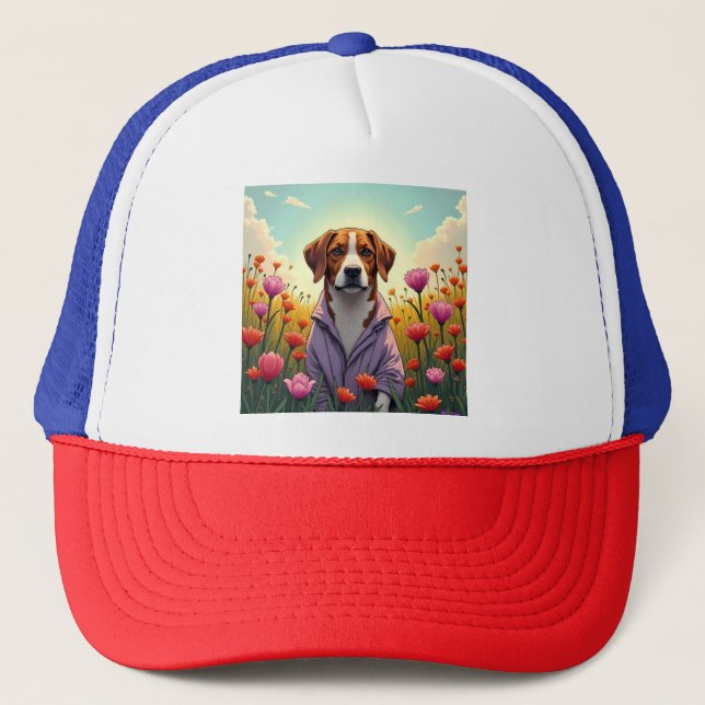 Lila Jungtier in Blüte Truckerkappe (Vorderseite)