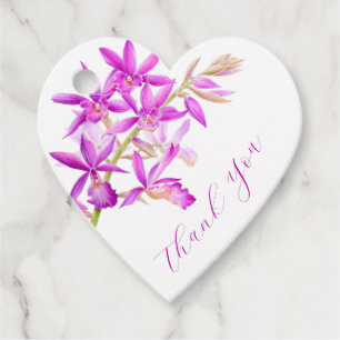 lila Juwel Orchid Aquarell Hochzeit danke Geschenkanhänger