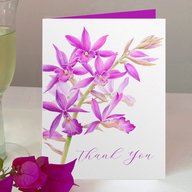 lila Juwel Orchid Aquarell Hochzeit danke Karte (Von Creator hochgeladen)