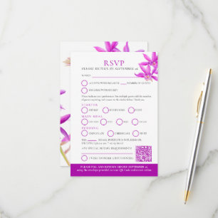Lila Juwelenorchideenhochzeit RSVP QR