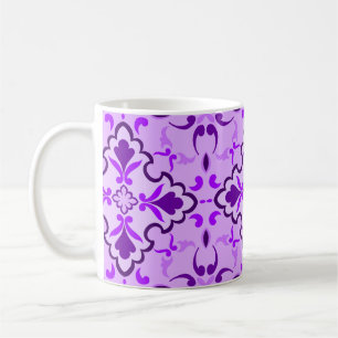 Lila Kachelmuster Kaffeetasse