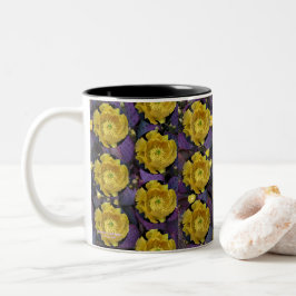 Lila Kakteen-Pantolblumen Zweifarbige Tasse
