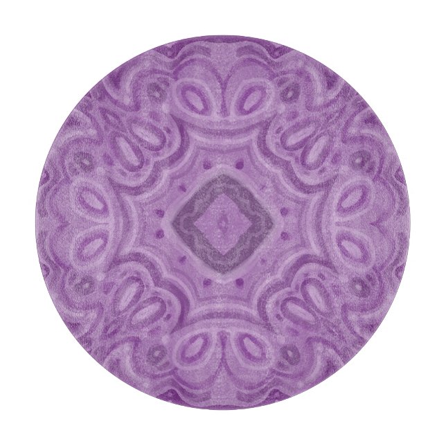 LILA KALEIDOSCOPE MANDALA SCHNEIDEBRETT (Vorderseite)