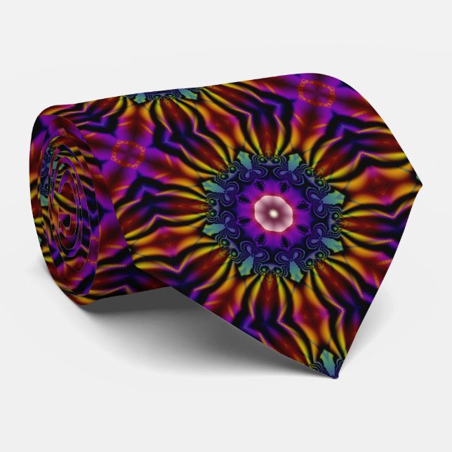 Lila Kaleidoskop Krawatte (Gerollt)