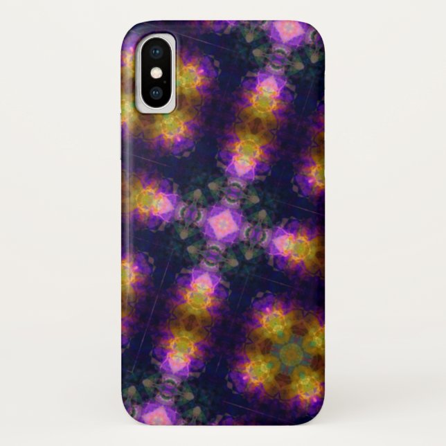 Lila Kaleidoskop-Muster Case-Mate iPhone Hülle (Rückseite)