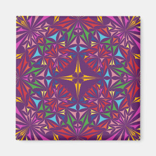 Lila Kaleidoskop-Verziertes Muster Magnet