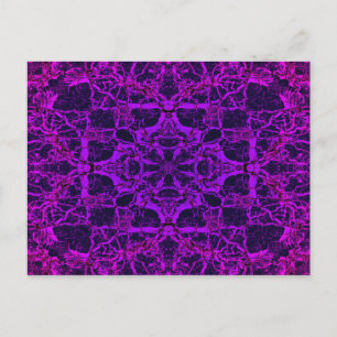 Lila Kaleidoskopmuster Postkarte