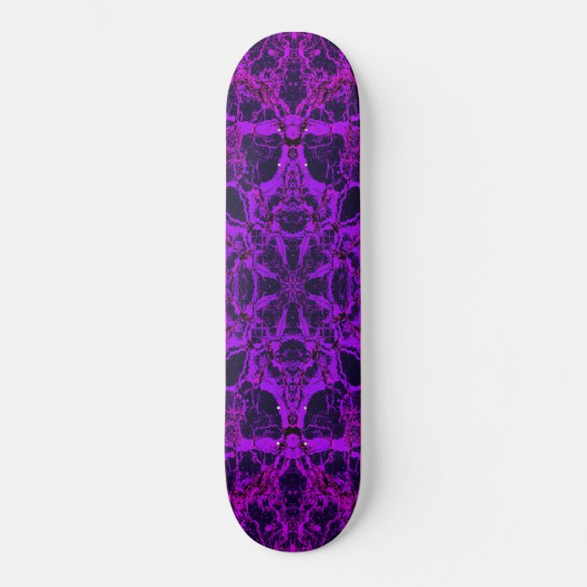 Lila Kaleidoskopmuster Skateboard (Vorderseite)