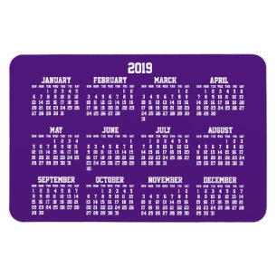 Lila Kalender 2019 Große flexible Magnete