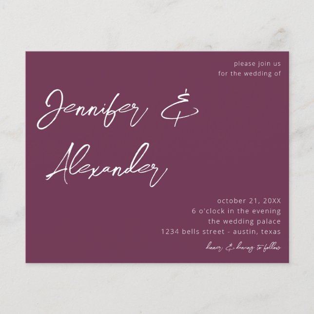 Lila kalligrafisches Foto Wedding V2 Flyer (Vorne)